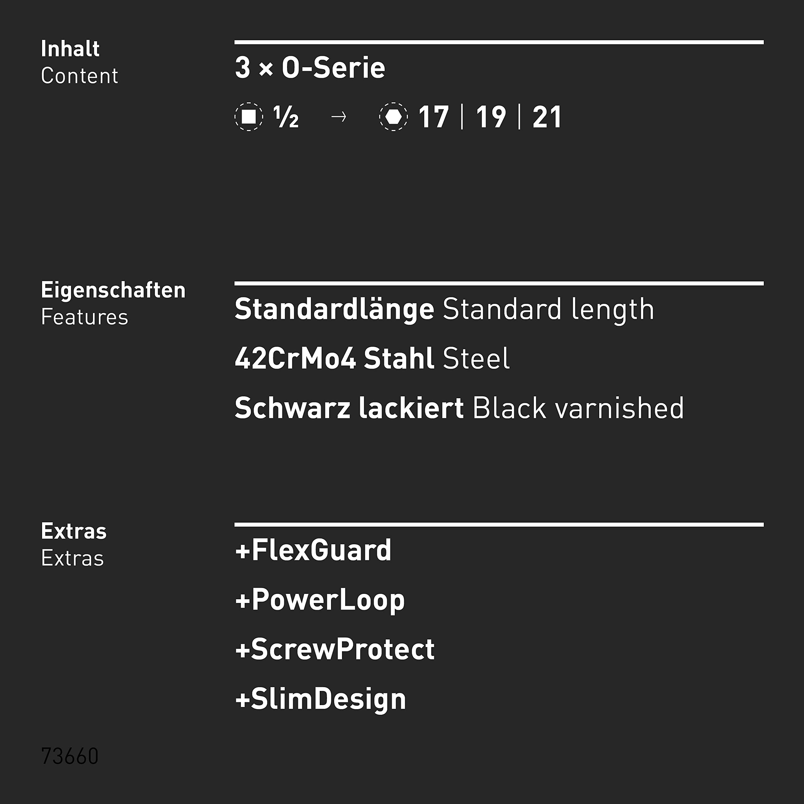 INBUS® 73660 Kraft Schoneinsatz Set 3tlg, 17–21mm 5