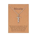Lcherry Nicole Cross Name Necklace Personalized