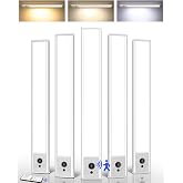 EZVALO 5-Pack Under Cabinet Lighting, 4000mAh Rechargeable Motion Sensor Light, 16.5inch Magnetic Closet Lights with Dimmable &amp; 3 Color Temps, Wireless Motion Activated Lights with Remote for Kitchen