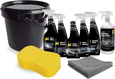 AA Car Essentials Cleaning Kit 750ml Cockpit Shine Glass Cleaner Tyre Shine