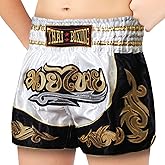 SIAMKICK Youth Muay Thai Shorts for Kids (4 Years - 10 Years) Boxing Kickboxing MMA Training Trunk for Boys and Girls