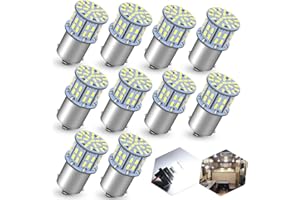 JEFLYM 1156 1141 10pack LED Bulbs,3000K Warm White Rv LED Bulb P21W 7506 12VDC Replacement for Car Backup Camper Trailer Boat Trunk Ceiling Dome Lights