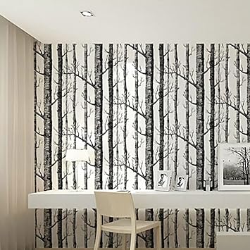 Papel Pintado Del Arbol De Abedul Decoracion Moderna Rollo De