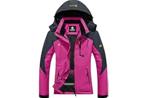 GEMYSE Women's Ski Snow Jacket Warm Winter Waterproof Coat Snowboard Rain Jacket Hooded Windproof Windbreaker