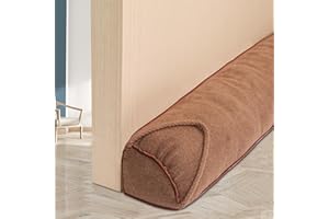 Anze Door Draft Stopper for Bottom of Door 36 inch Weighted Triangle Under Door Cold Air Stoppers Weather Stripping Wind Noise Blocker Door Sweeps, Brown