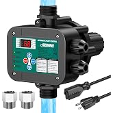 Smart Adjustable Pressure Switch for Well Pump with Dry-Run Protection | Automatic Water Pump Control, Submersible &amp; Shallow Well, Jet &amp; Self-Priming Pumps, Power &amp; Pump Cables, NPT1" &amp; G1"