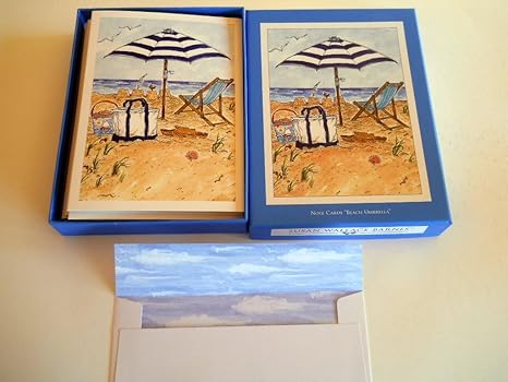Amazon Com Susan Wallace Barnes Beach Umbrella Boxed Note Card