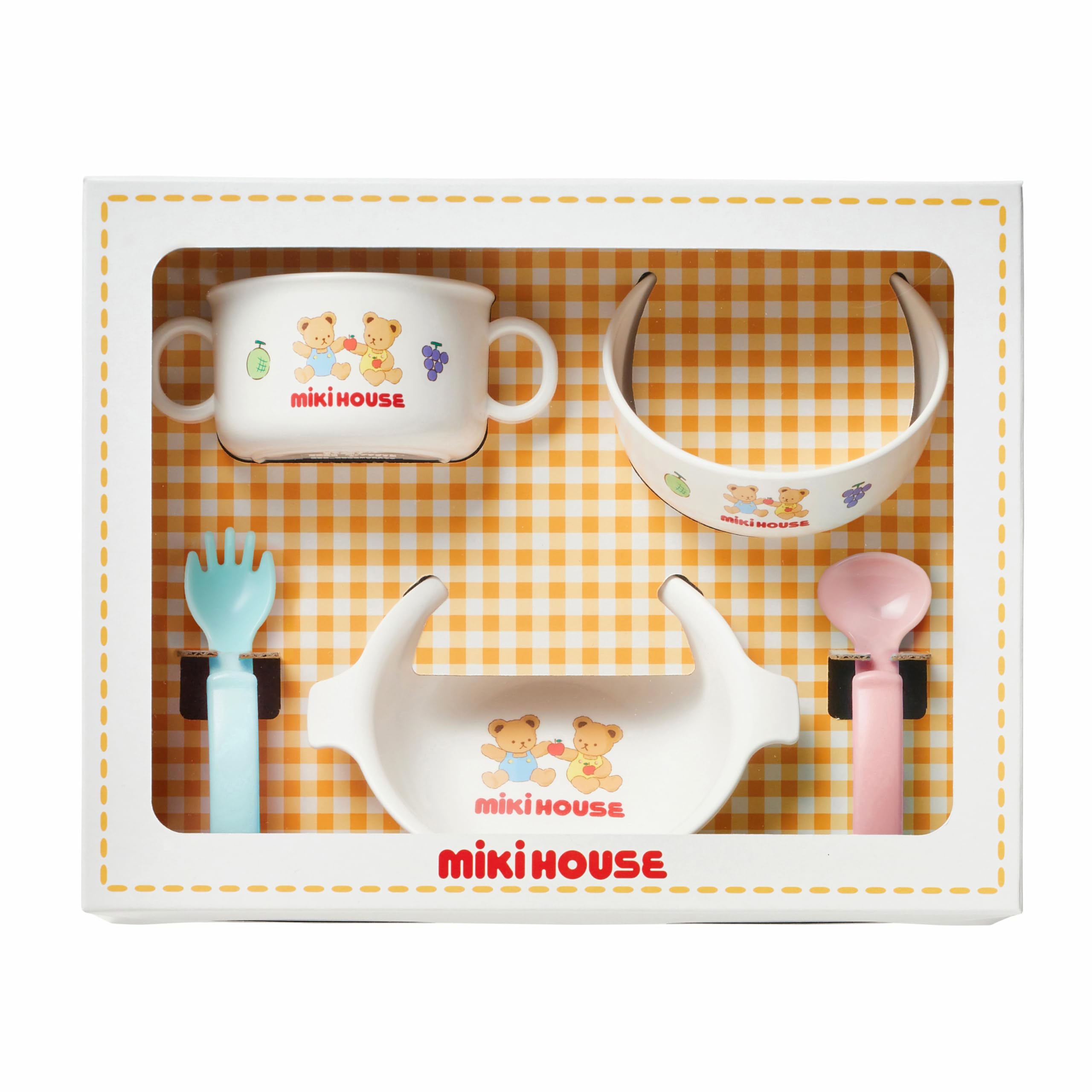 [ミキハウス] テーブルウェアセット ご出産祝い ベビー食器セット 5点セット 日本製 離乳食 男の子 女の子 ベビー キッズ 赤ちゃん ベビー服 子供服 ギフト 46-7152-689 白商品画像