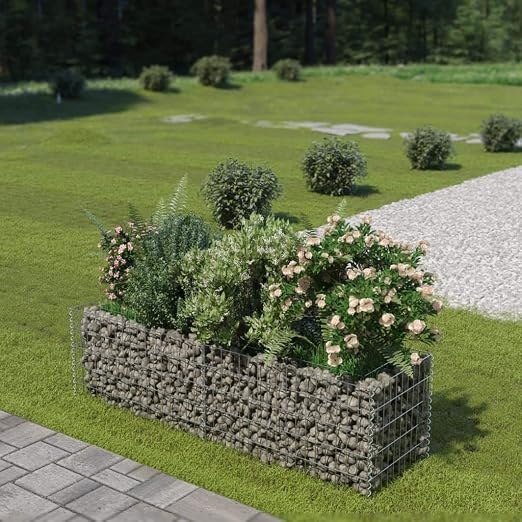 Tidyard Jardinera de Gaviones de Acero de Óxido Resistente a la ...