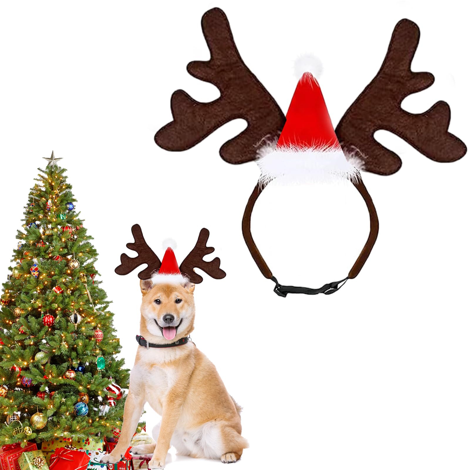 Christmas Pet Headband, Christmas Dog Headband Set, Classic Elk Hat, Headwear, Pet Costume Accessories