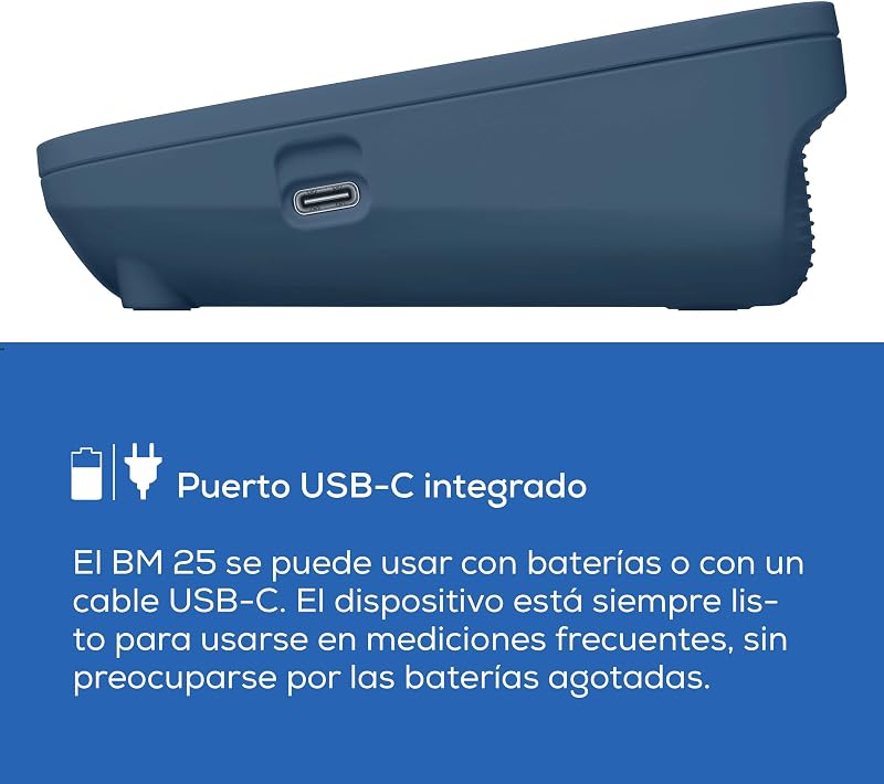 BM 25 Tensiómetro de brazo, operación sencilla con un botón, medición precisa, detección de arritmias, con puerto USB-C, brazalete para 22-42 cm, transferencia de datos a Apple Health y más