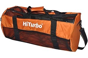 Hiturbo Mesh Dive Duffel Bag: Scuba Gear Bags for Diving, Snorkeling, Freediving and Swimming - 60L Travel Beach Pool Water Sports Equipment Bag with Shoulder Strap