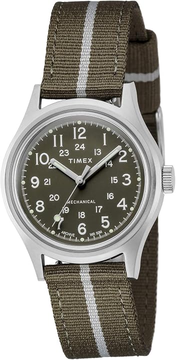 Timex MK1 Mechanical 36mm Fabric Strap Watch TW2U69000: Stainless-Steel / Green