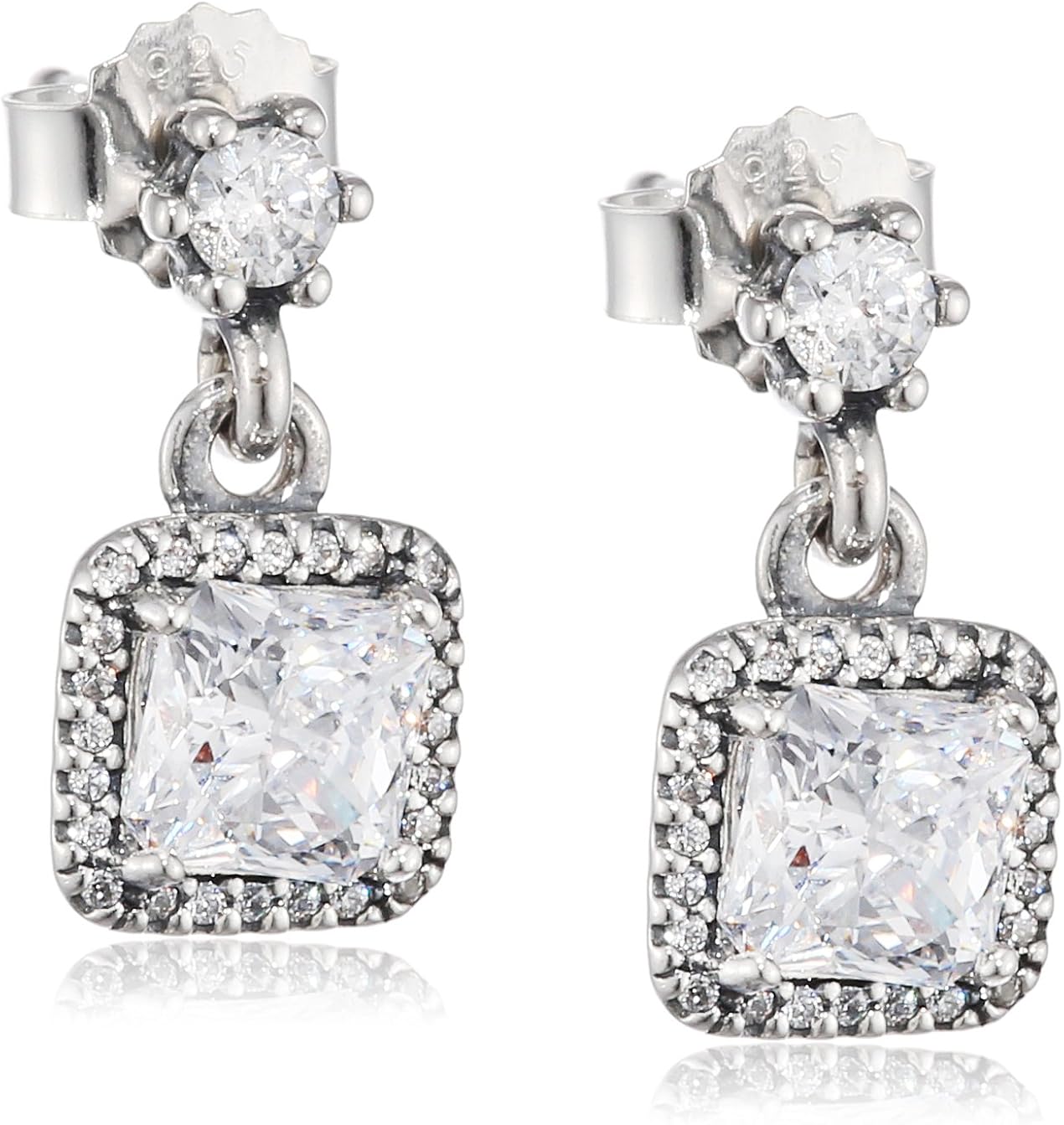 Parure Gioielli Orsini In Argento Con Zircone Centrale Azzurro Rotondo E Zirconi Bianchi