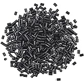 200 Pcs Hair Extensions Micro Rings Links Beads Silicone Lined Copper Ring 3.5 mm Hair Beads for Hair Extensions (3.5mm Black)