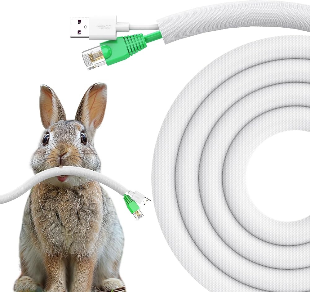 REFLYING Dog Cat Cord Protector 3M 9.5mm Cable Tidy Sleeve Protect Wires Pets