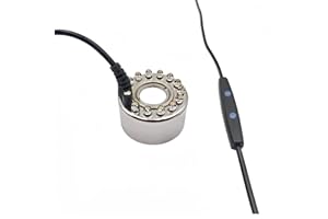 Akeydeco Halloween Party Mist Maker,Adjustable Mist Maker with Remote Control Ultrasonic Water Pond Fountain Fogger 12 LED Red Yellow and Blue Light Flashes Aluminum Atomizer Air Humidifier