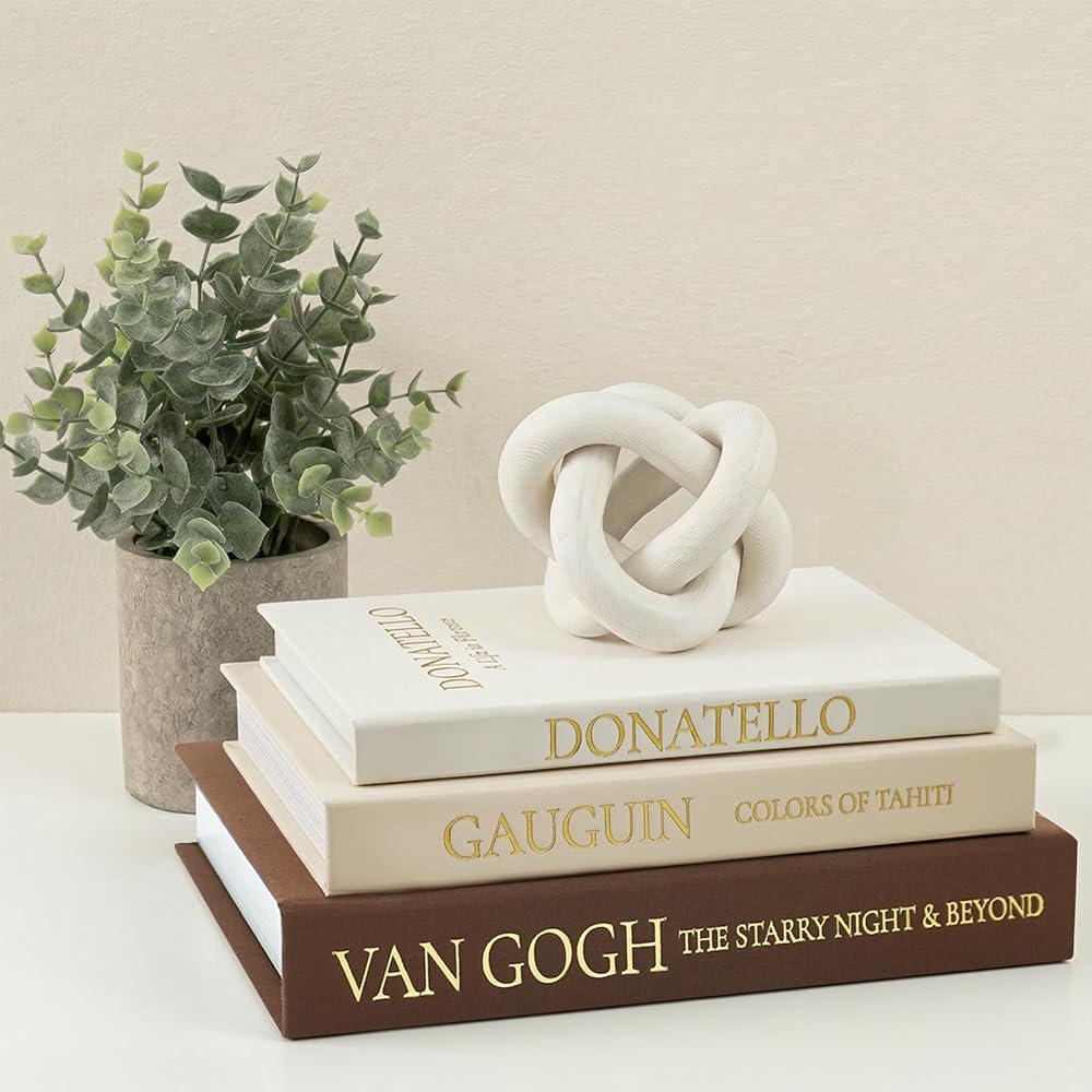 Fveuc Linen Faux Book Box Set of 3, Decorative Books for Shelves, Fake Books for Decoration with Secret Compartment, Modern A