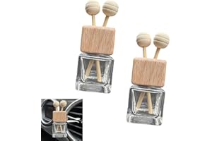 Ferianl 2PCS Car Air Diffuser Bottle Vent Clip, Refillable Empty Glass Perfume Bottle, Empty Perfume Bottles Air Conditioner 