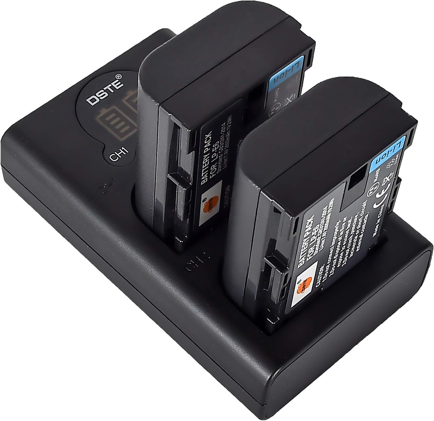 DSTE LP-E6 LPE6 Rechargerable Battery (2-Pack) and Smart LED Dual USB Charger Compatible with Canon EOS 5D Mark II