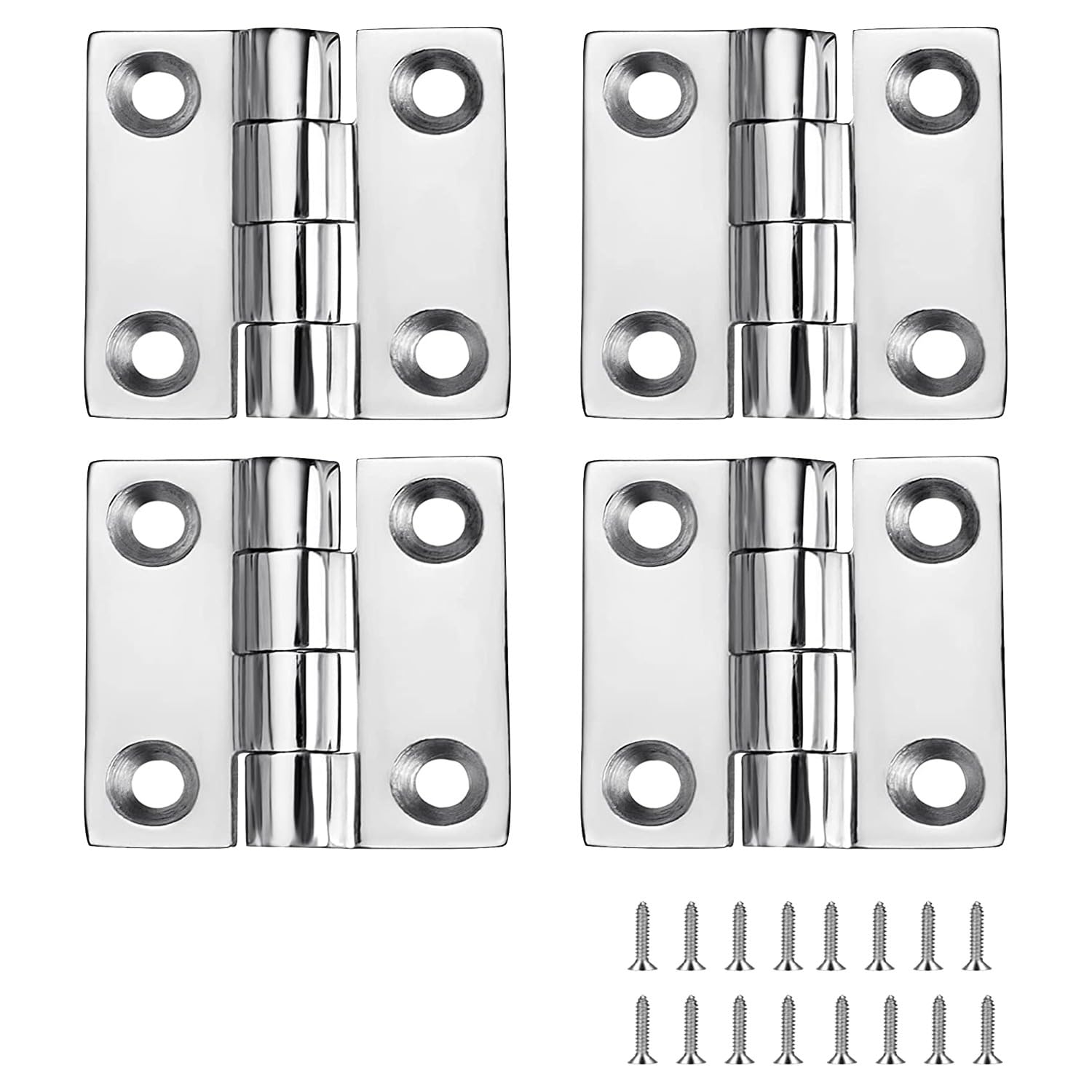 Yeruvce 4Piece Heavy Duty Stainless Steel Boat Hinges 2 Inch X 2 Inches Marine Grade Hinges