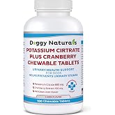 Potassium Citrate Plus Cranberry Supplement for Dogs (100 Tablets) - Urinary Tract Support-Helps Deter Formation of Calcium Oxalate Stones - Deters Bladder &amp; Kidney Stones (Made in U.S.A)