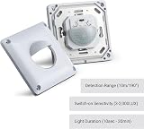 SEBSON PIR Motion Sensor Light Switch Outdoor Flush Mount 10m 190° IP65 LED view 3