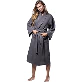 Turquaz Womens Lightweight Waffle Kimono Bathrobe for Men - Soft Quick-Dry Spa &amp; Summer Towel Robe, Cotton Blend