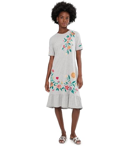 johnny was linen dress Adina Floral Embroidered V-Neck Sleeveless A-Line Midi Crafted from crisp Johnny Was Domingo Linen Embroidered