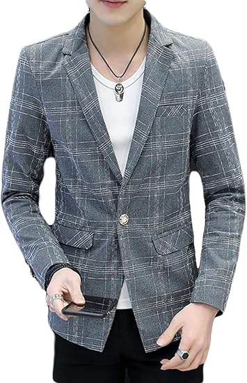 Amazon Zhongjue ジュージェン メンズ テーラード ジャケット スリム 長袖 スーツ アウター ブレザーアウター 秋 冬 メンズ事務服 コート ジャケット 通販