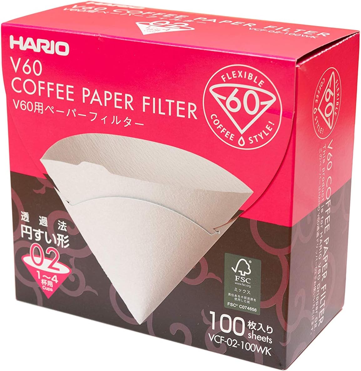 Hario V60 Paper Coffee Filters, Size 02, Natural, Tabbed: Disposable Coffee Filters: Kitchen & Dining