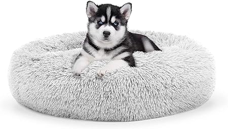 Amazon Com Calming Shag Vegan Fur Donut Cuddler 23x23 Zippered Small Round Donut Cat And Dog Cushion Bed Removable Shell Warming And Cozy For Improved Sleep For Pets Up To