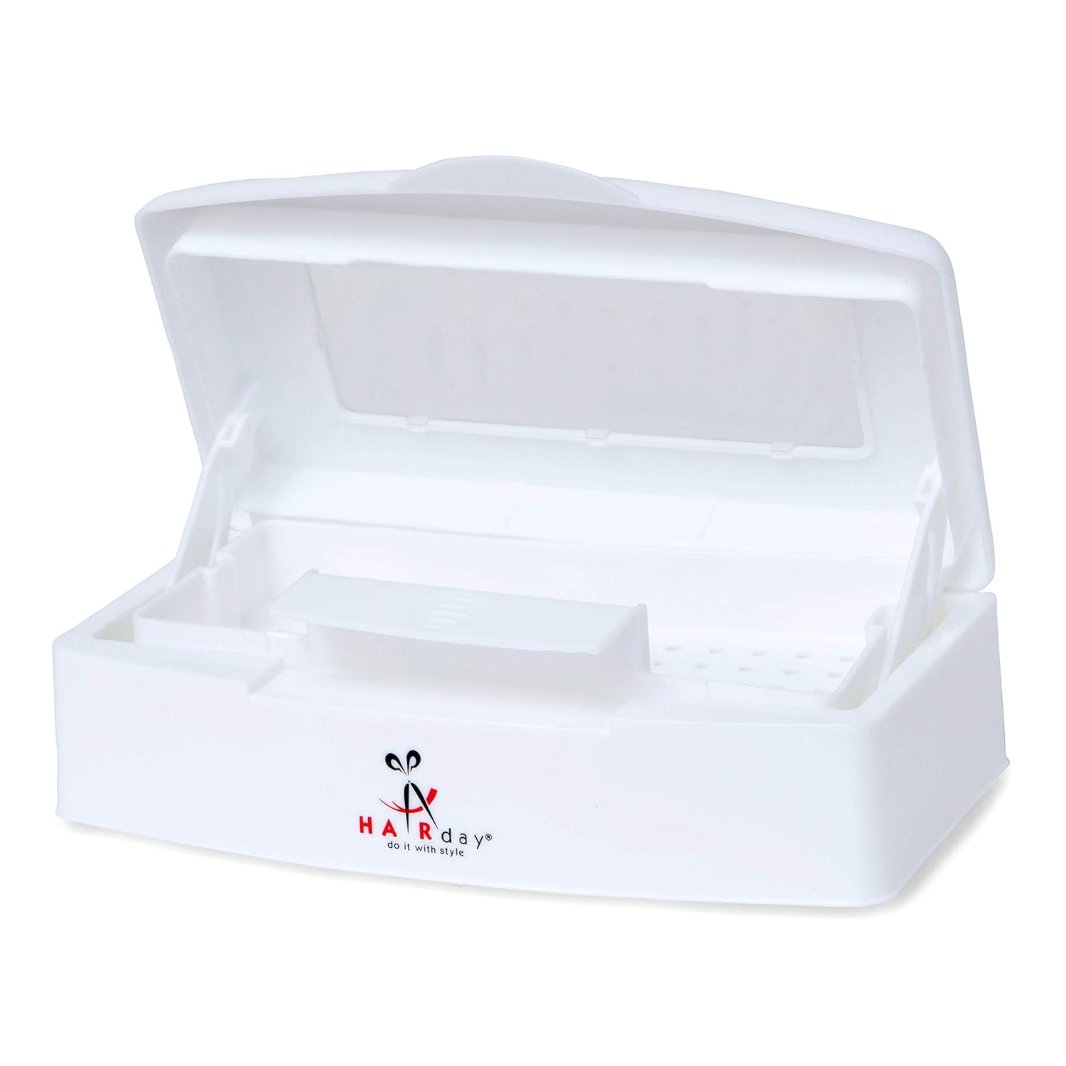 Professional Disinfectant Box – Removable Sterilizing Tray, Self Draining Basket, Viewing Window - Cleans Nail, Hair, Salon and Spa Equipment – 9x5x3" – By HairDay Care : Beauty