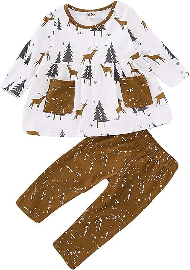 deer print baby girl clothes