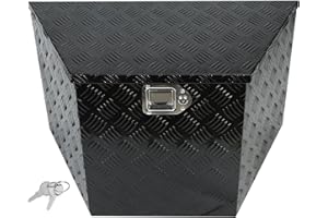 Aikosin 29 Inch Aluminum Black Plated Truck Tool Box Pickup Waterproof Underbody Tongue Box with Lock and Key for RVs, ATVs, Trailer & Truck (29"x17"x18")