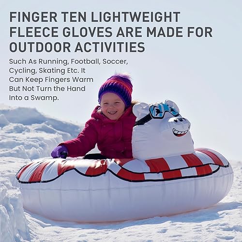 FINGER TEN Winter Gloves Touchscreen for Kids Boys Girls Running