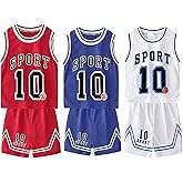 Admireme Toddler Kids Sports Shorts Set Baby Boys Girls Basketball Jersey Outfit Tracksuit Tank Top Mesh Track Shorts