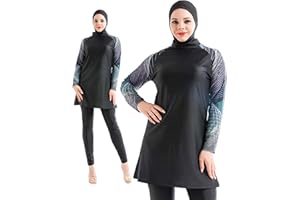 Dalaura Muslim Burkini Swimsuits for Women 3-Piece Set with Hijab – Full Coverage Modest Swimwear for Women - XS to Plus Size