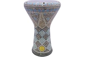 New! Gawharet El Fan Classic 17" Mother of Pearl Darbuka Drum Percussion (Blue Wind)