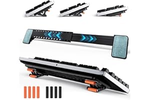 HONKID Computer Keyboard Stand, Adjustable Keyboard Riser for Flat-Back Keyboards only and Retractable Holder for Apple Magic Keyboard, Ergonomic Desk Accessory (Black)