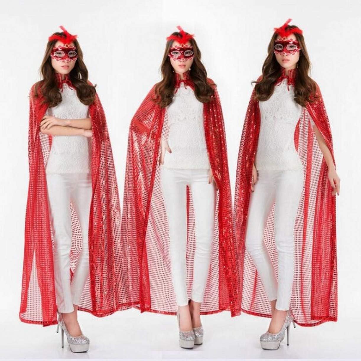 red sequin cape
