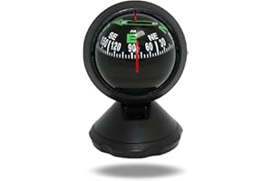 OFKPO Mini Vehicle Interior Ornaments Outdoor Car Guide Auto Compass Navigation Ball with Adhesive and Delicate Decoration Bl
