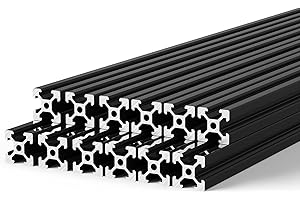 FEYRINX 12PCS 2020 T Type Aluminum Profile 1000mm European Standard Linear Rail Anodized Black Extrusion Frame for 3D Printer