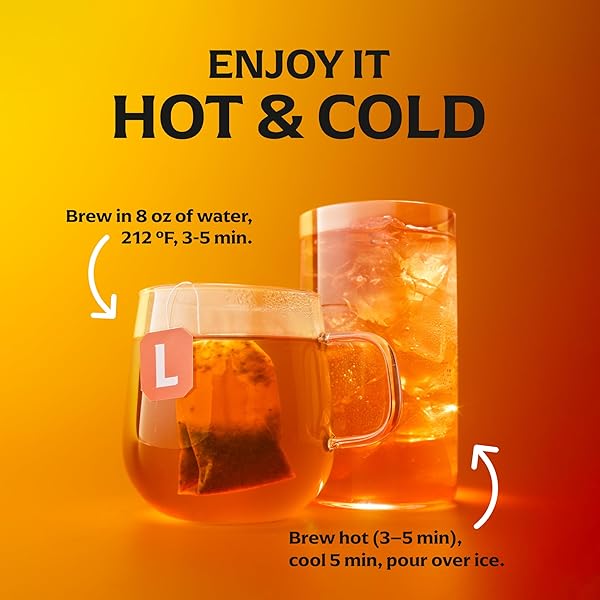 LIPTON PEACH PARADISE TEA BAGS, CAFFEINE FREE TEA, FRUIT AND HERBAL TEA, INDIVIDUALLY WRAPPED, 20 TEA BAGS