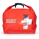 RHINO RESCUE Waterproof Boat First Aid Kit, Lightweight Dry Bag (Red) | Boat Accessories Emergency Marine Survival Supplies for Outdoor Kayak, Fishing, Floating, Swimming, Beach &amp; Camping