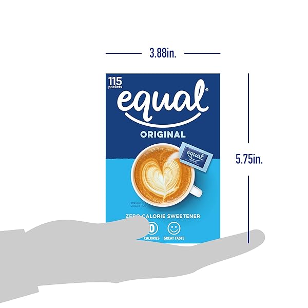 EQUAL 0 CALORIE SWEETENER, ASPARTAME AND ACESULFAME-K SWEETENER PACKETS, ZERO CALORIE SUGAR ALTERNATIVE, ERYTHRITOL FREE, 115 CT (PACK OF 12)