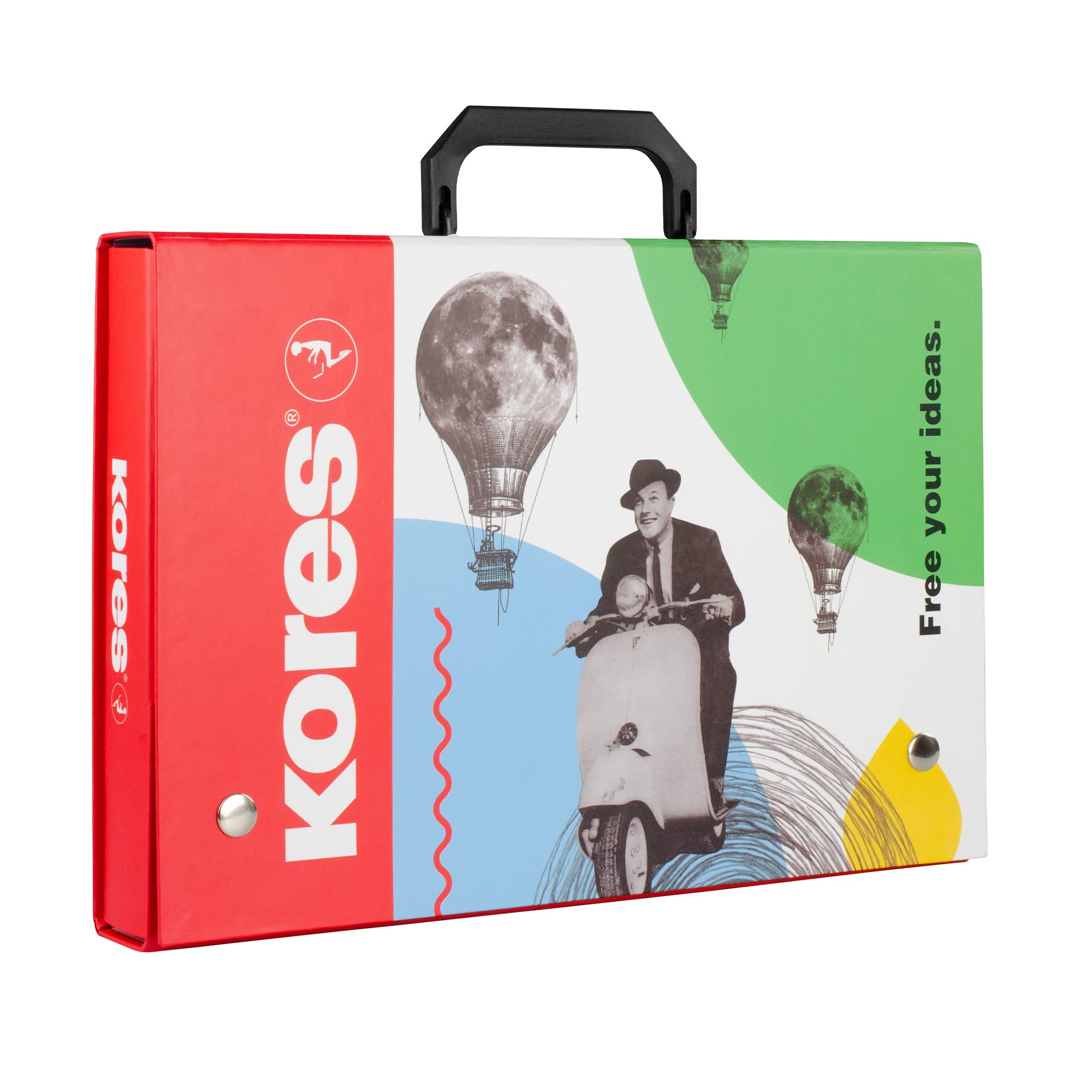 Kores - Stationary Kit - School Supplies, Stationary Set, Back to School Stationery Set, Colouring Pencils, Felt Tip Pens, Sharpener, Watercolour Paints, Graphite Pencils and Wax Crayons - Pack of 8