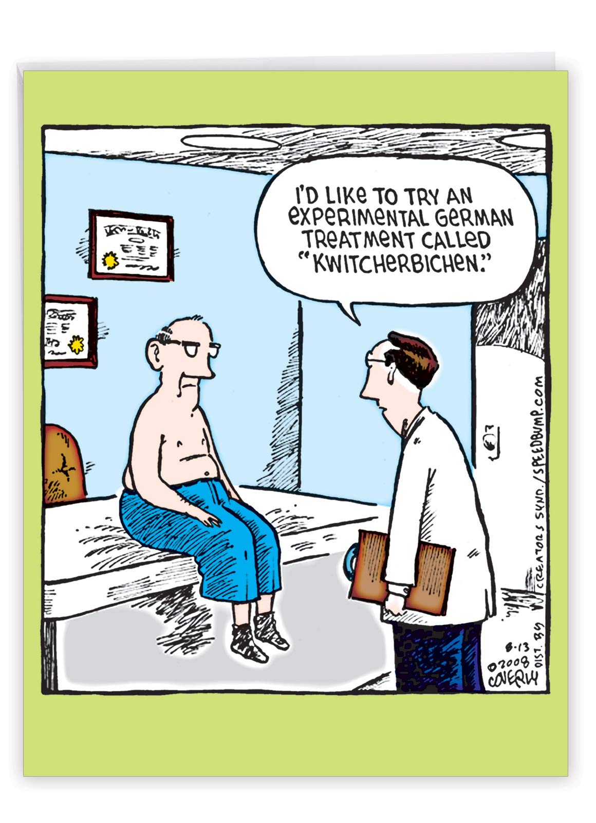 NobleWorks - Big Funny Get Well Soon Card (8.5 x 11 Inch) - Cartoon Humor, Feel Better Greeting - Kwitcherbichen J1775GWG