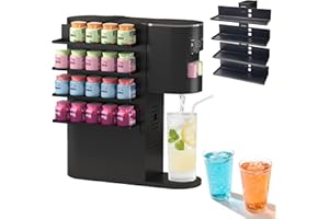 xcivi Flavor Pods Holder for Ninja Thirsti WC1001 Soda Maker, 4-Tier Flavored Storage Rack with Straw Storage, Easy to access, 20-Flavor Storage Holder for Ninja Soda Machine