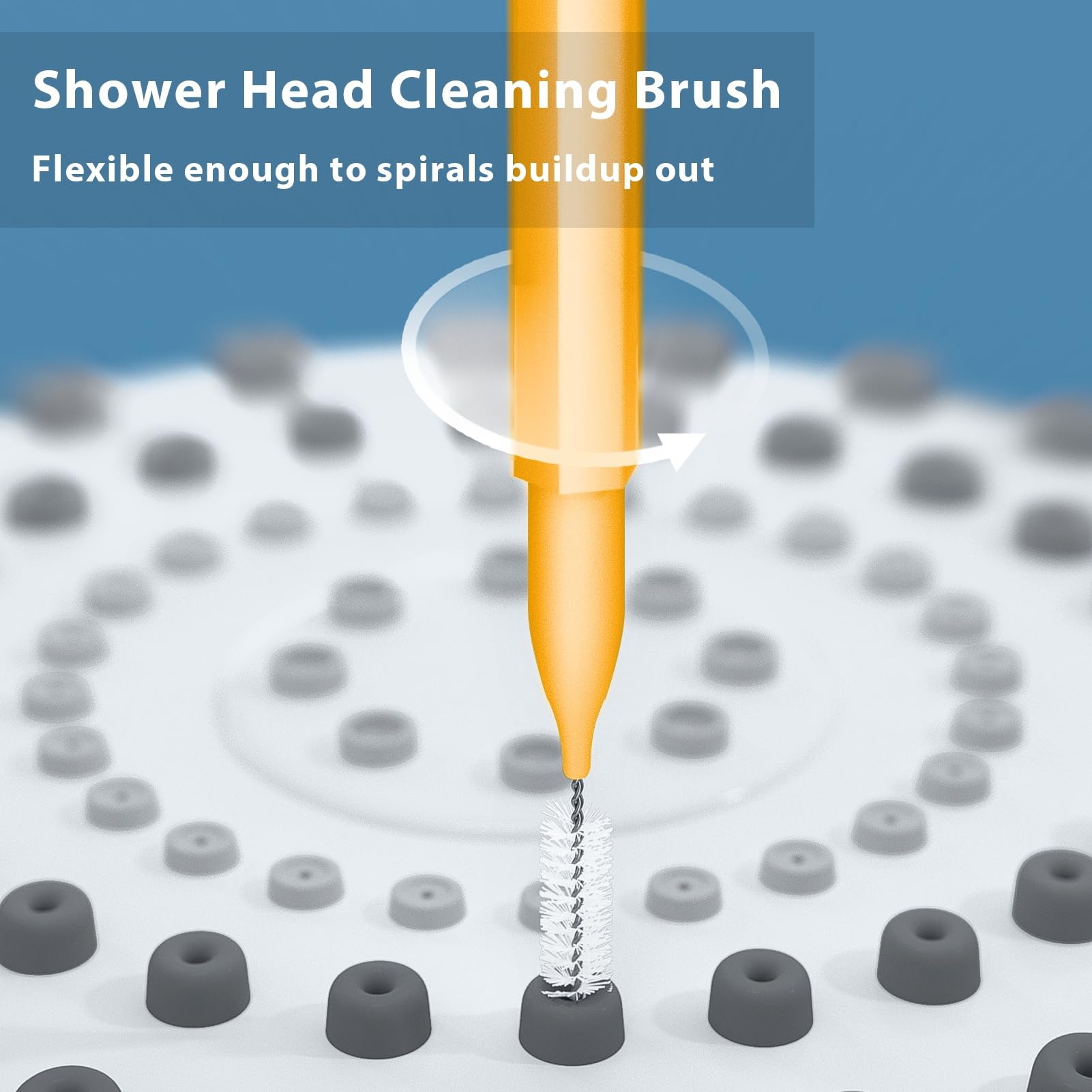 Multiplesize Shower Head Cleaner Tool, Shower Head Cleaning Brushes Small Hole, Showerhead Cleaner Picks Unclogging Tiny Nozzle Little Gaps 3D Printer Opening, Orange